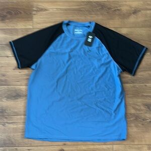 Blue and Black Short Sleeve Performance Tee